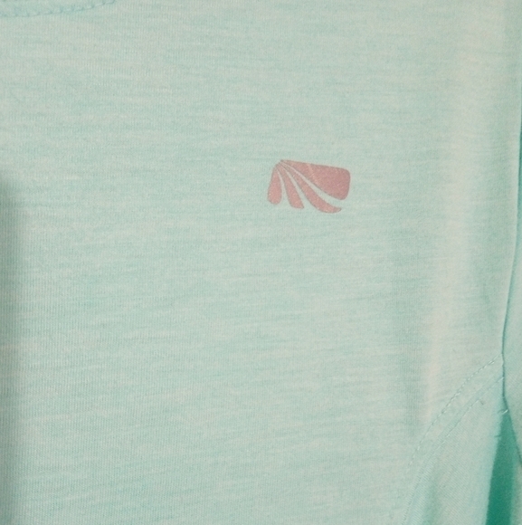 Marika Tek turquoise ruched long sleeve work out top women's size medium - Picture 3 of 8